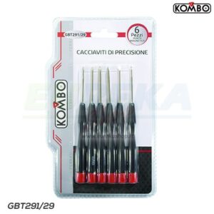 Kit 6 cacciaviti di precisione, 3 a croce e 3 spaccati, manico antiscivolo