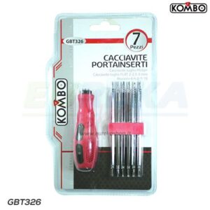Cacciavite portainserti, 7pz, varie misure con manico in ABS antiscivolo ergono
