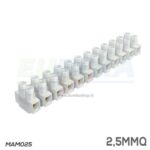 SINGOLA LISTA DA 12 MORSETTI MAMMUT DA 2,5 MMQ BIANCHI