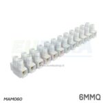 SINGOLA LISTA DA 12 MORSETTI MAMMUT DA 6 MMQ BIANCHI