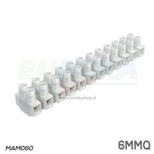 SINGOLA LISTA DA 12 MORSETTI MAMMUT DA 6 MMQ BIANCHI