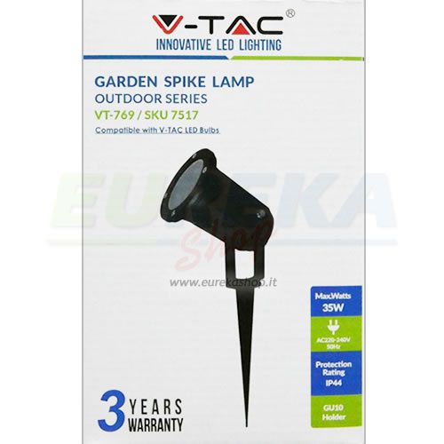 Garden Spike Aluminium Body GU10 Black IP65