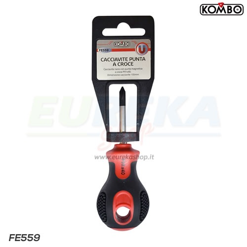 Cacciavite nano in cromo vanadium con punta magnetica a croce PH1x40, L=105mm.