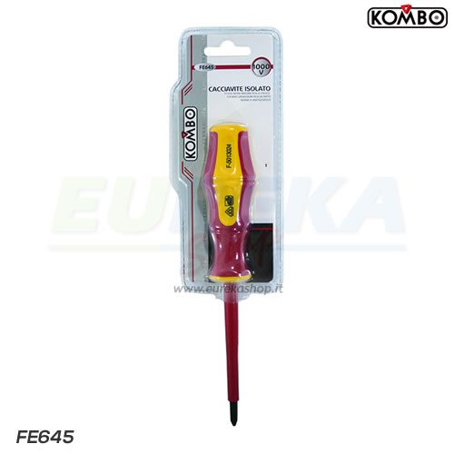Cacciavite isolato 1000V spaccato, a NORMA DIN 7437, manico antiscivolo e testa