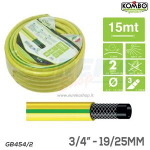 "Tubo retinato in PVC, antialga e atossico, per irrigazione, 3/4"" 12mt 220gr/m