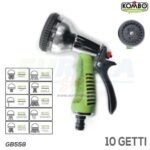 LANCIA A PISTOLA REGOLABILE,LEGA ALLUMINIO, 10 GETTI,GANCIO PER BLOCCO, ROTELLA