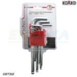 Set chiavi a brugola in cromo vanadium, 9 pz, misure da 1,5 a 10mm