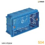 SCATOLA A MURARE 504 RETTANGOLARE 4 MODULI AZZURRA