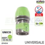 Raccordo rapido acqua stop in ABS UNICO valido per 1/2 - 3/4 - 5/8