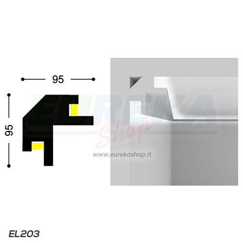 ELENI - Profilo angolo squadrato a 2 lati per cartongesso - barra da 1.15 mt