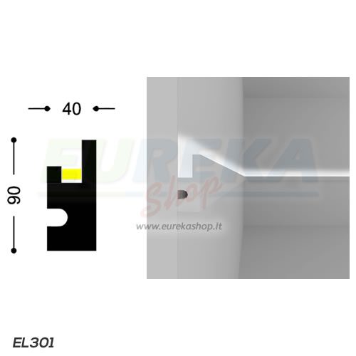 ELENI - Profilo a L da cartongesso o appoggio - barra da 1.15 mt