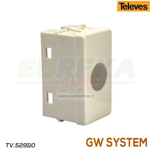 19723 COVER PRESA ANTENNA 1 FORO TIPO GW SYSTEM BIANCA