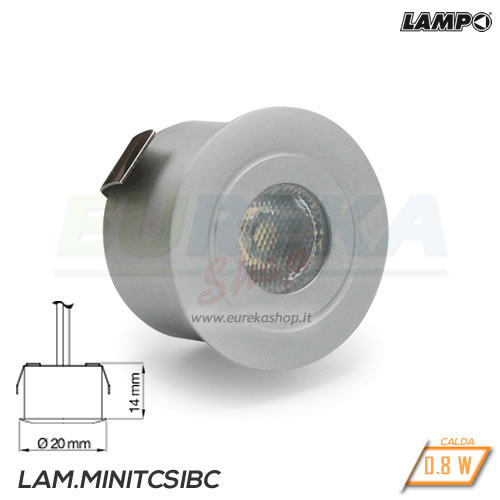 MINI FARETTO LED INCASSO 12V 0.8W 3000K