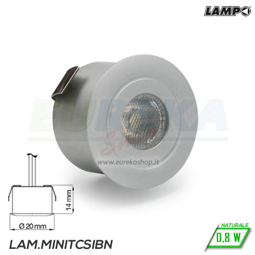 20743 MINI FARETTO LED INCASSO 12V 0.8W 4000K