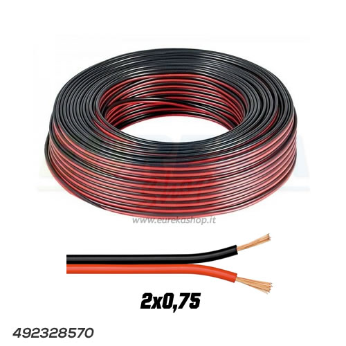 PIATTINA 2 X 0.75 ROS/NER BOBINA DA 100MT