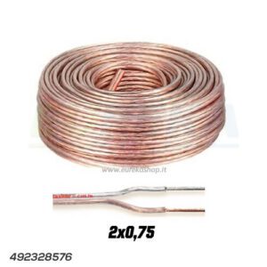 PIATTINA 2 X 0.75 TRASPAR. BOBINA DA 100MT