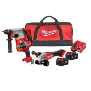 M18 BLPDRC + M18 FSAG + M18 BLH, 2 Batterie 18V 5 Ah, Borsa